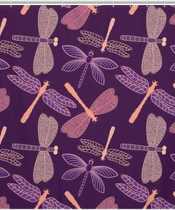 Dragonfly Shower Curtain - Waterproof Bathroom Decoration for Home Decor