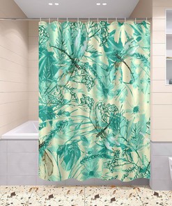 Dragonfly and Flower Shower Curtain for a Nature-Inspired Bathroom Decor 