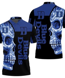 Duke Blue Devils NCAA Men's Skull 3D Polo Shirt