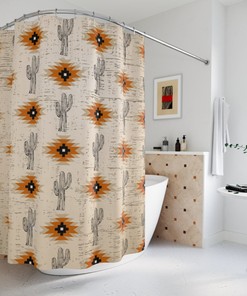 Earth Tone Western Aztec Shower Curtain for Bathroom Decor, Housewarming Gift