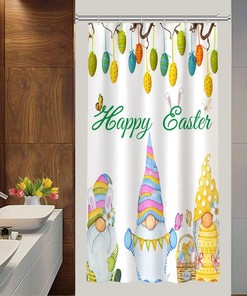 Easter Gnomes Shower Curtain for Colorful Bathroom Decor
