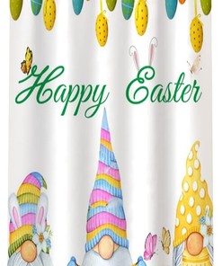 Easter Gnomes Shower Curtain for Colorful Bathroom Decor