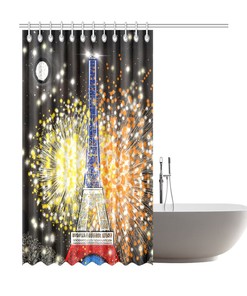 Eiffel Tower Paris Bastille Day Shower Curtain for Bathroom Decor