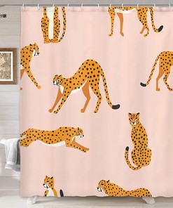 Elegant Boho Cheetah Leopard Shower Curtain for Luxurious Bathroom Decor