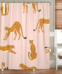 Elegant Boho Cheetah Leopard Shower Curtain for Luxurious Bathroom Decor