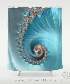 Elegant Turquoise Geometric Bath Curtain for Your Bathroom