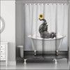 Elephant and Sunflower on Bathtub Fabric Shower Curtain for Boho Bathroom Decor, created by Vertdecor