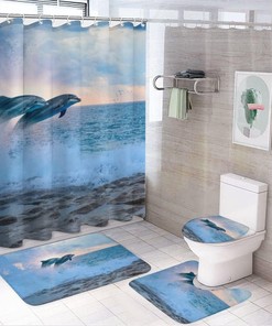 Enchanting Sea Dolphins Shower Curtain for Waterproof and Magical Bathroom Decor