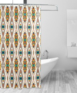 Ethnic Geometric Pattern Shower Curtain - Modern Home Bathroom Hotel Spa Decorations