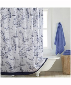 European Style Marine Starfish Shower Curtain - Aesthetic and Practical Addition to Any Bathroom