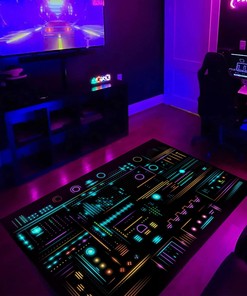 Eye-catching Abstract Game HUD Elements Area Rug for Living Room and Bedroom