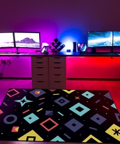 Eye-catching Geometric Arcade Pattern Customizable Rug