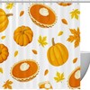 Fall Maple Leaf Pumpkin Dessert Fabric Shower Curtain for Bathroom Decor