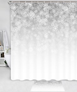 Falling Snowflakes Shower Curtain for Bathroom Decor