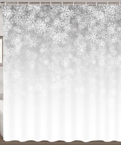 Falling Snowflakes Shower Curtain for Bathroom Decor