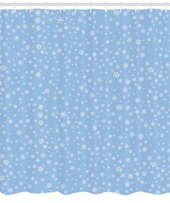 Falling Snowflakes Winter Shower Curtain for Bathroom Decor