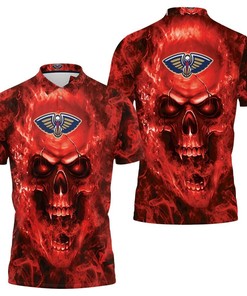 Fans Skull Polo Shirt - New Orleans Pelicans NFL For Saints Fan