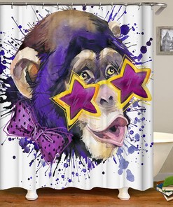 Fashionable Monkey Fabric Shower Curtain - Home Decor Bathroom Curtain