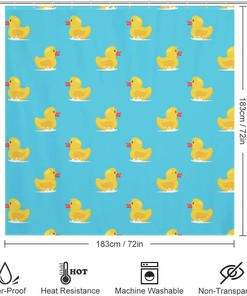 Fashionable Yellow Rubber Duck Shower Curtain - Bath Accessories - Unique Bathroom Decor