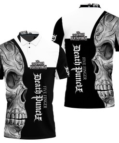 Five Finger Death Skull Heavy Rock 3D Polo Shirt - Music Fan Style