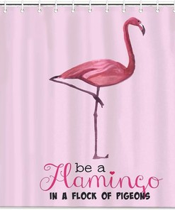 Flamingo Watercolor Painting Shower Curtain for Bathroom Decor, Home Decor Style