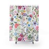 Floral Garden Shower Curtain with Boho Flower Pattern - Botanical Bathroom Decor