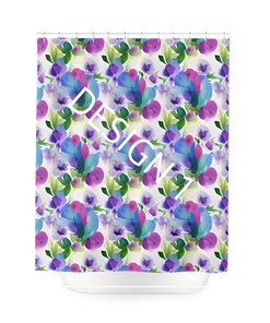 Floral Shower Curtain with Garden Flowers Watercolor Print - Perfect Housewarming Gift
