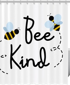 Flying Bees Bee Kind Eco-Friendly Shower Curtain - Add Some Buzz to Your Bathroom