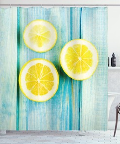 Fresh Lemon Shower Curtain for Refreshing Bathroom Decor