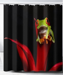 Frog Wildlife Shower Curtain - Animal Bathroom Decor - Bold Print Bath Curtain - Home Gift