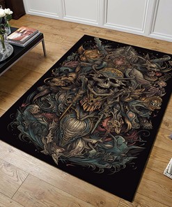 Full Colour Inkwork Tattoo Design Rug, Customizable Living Room Decoration