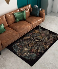 Full Colour Inkwork Tattoo Design Rug, Customizable Living Room Decoration