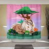 Fun African Travel Art Shower Curtain with Wildlife - Tanzania Animals Print