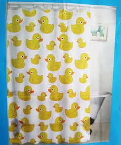 Fun Vintage Rubber Ducky Shower Curtain for Child Bathrooms