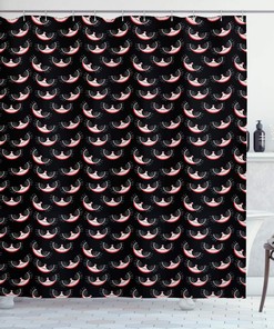 Funky Cheshire Cat Kitten Shower Curtain for Alice in Wonderland Bathroom Decor 