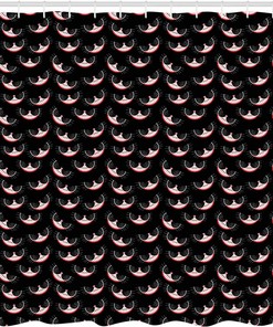 Funky Cheshire Cat Kitten Shower Curtain for Alice in Wonderland Bathroom Decor