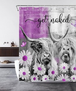Funny Animal Frog Squirrel Fabric Shower Curtain with Aesthetic Boho Moon Black for Bathroom