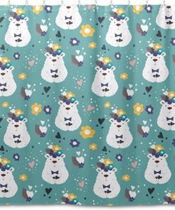 Funny Bears Shower Curtain - Modern Home Bathroom Hotel Spa Decorations
