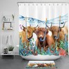 Funny Highland Cow Shower Curtain for Underwater Bathroom Decor