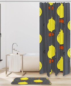 Funny Pattern Yellow Duck Shower Curtain for Kids Bathroom Decor