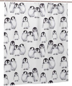 Funny Penguin Shower Curtain - Personalized Home Decor Gift