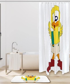 Funny Yellow Duck Bathroom Shower Curtain for Cute Bathroom Decor