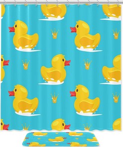 Funny and Durable Yellow Rubber Duck Shower Curtain - Waterproof Bath Accessory - Bathroom Decor