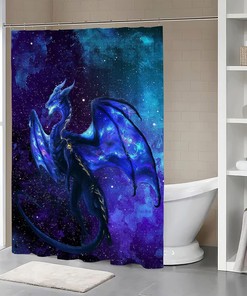 Galaxy Dragon Shower Curtain - Home Decor Bathroom Curtain