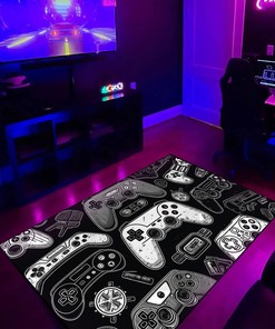 Game Controller Pattern Area Rug - Perfect for Gamers and Retro Enthusiasts
