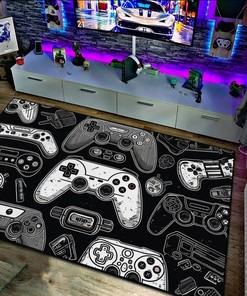 Game Controller Pattern Area Rug - Perfect for Gamers and Retro Enthusiasts
