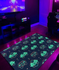 Gamepad Pattern, Repeating Arcade Carpet for Living Room