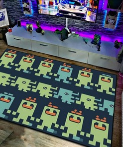 Gamer Rug for Bedroom, Arcade Pattern Rug, Personalized Area Rug for Bedroom