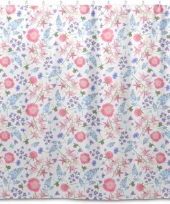 Garden Flowers Pattern Shower Curtain - Modern Home Bathroom Hotel Spa Decorations