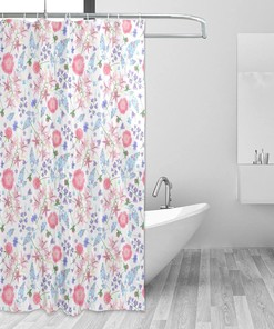 Garden Flowers Pattern Shower Curtain - Modern Home Bathroom Hotel Spa Decorations